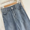 High-waisted straight-leg jeans